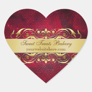 赤いテクスチャハートカップケーキベーキングラベルシール ハートシール