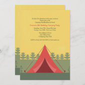 赤いテントのキャンプ招待状 招待状 (正面/裏面)