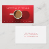 赤いテーブルのコーヒーカップ 名刺 (正面/裏面)