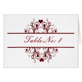 赤いテーブルシーティングカード