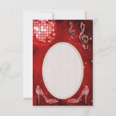 赤いディスコの球の輝きのかかとは感謝していしています サンキューカード (裏面)