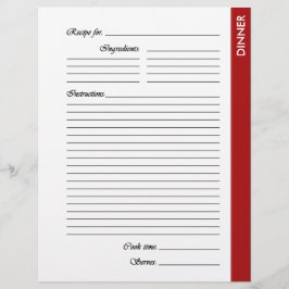 赤いディナーの両面レシピページ