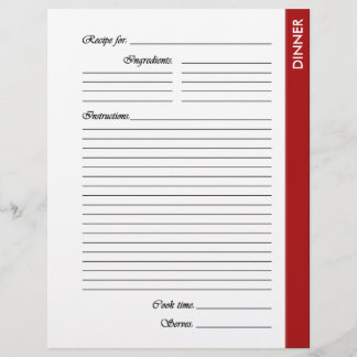 赤いディナーの両面レシピページ