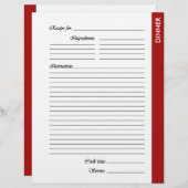 赤いディナーの両面レシピページ (正面/裏面)