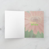 赤いデイジーのハッピーバースデーの挨拶状 カード (内部)