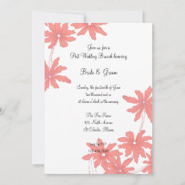 赤いデイジーの白いポスト ウェディング ブランシュ 招待状