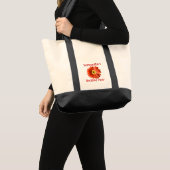 赤いデイジーの花のカスタマイズ トートバッグ (正面(商品))