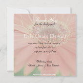 赤いデイジーの花の子供 ありがとうベイビー お知らせ 招待状 (裏面)