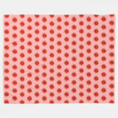 赤いデイジーの花の継ぎ目のないパターンをオン フリースブランケット (正面(横))