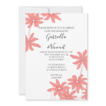 赤いデイジーオンホワイト婚約パーティ