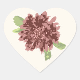 赤いデイジー枠 ハートシール