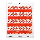 赤いデイジー ラベル (フルシート)