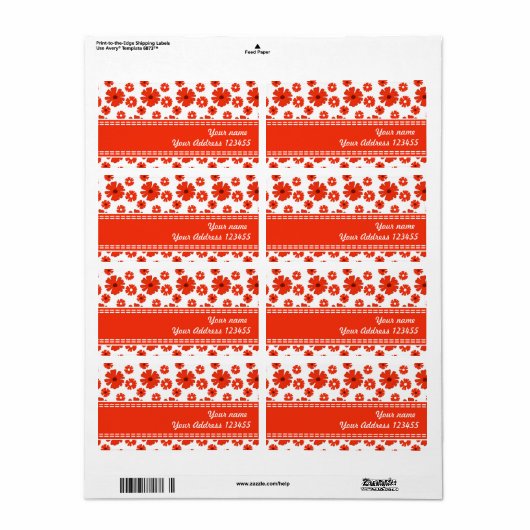 赤いデイジー ラベル (フルシート)