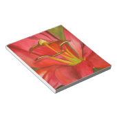 赤いデイリリーのオリジナル水彩画の花アート ノートパッド (アングル)