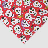 赤いデコパージュの可愛いハロウィーンスカル 薄葉紙 (詳細)