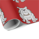 赤いデザインのスタイルのブルドッグのマスコット ラッピングペーパー (ロールコーナー)