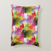 赤いデザインの質黄色い水彩画 アクセントクッション (裏面(縦))