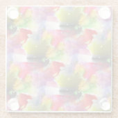 赤いデザインの質黄色い水彩画 ガラスコースター (裏面)