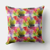 赤いデザインの質黄色い水彩画 クッション (裏面)