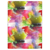 赤いデザインの質黄色い水彩画 クリップボード (裏面)