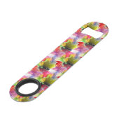 赤いデザインの質黄色い水彩画 スピード栓抜き (裏面アングル)