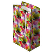 赤いデザインの質黄色い水彩画 スモールペーパーバッグ (正面アングル)