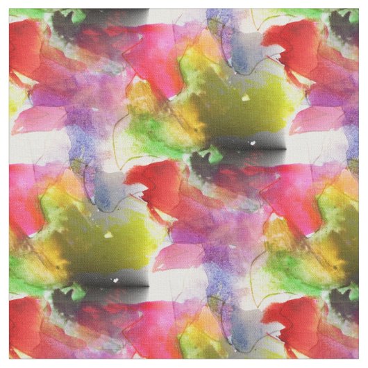 赤いデザインの質黄色い水彩画 ファブリック (クローズアップ)