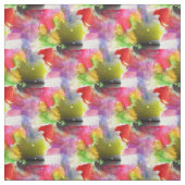 赤いデザインの質黄色い水彩画 ファブリック (見本)