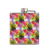 赤いデザインの質黄色い水彩画 フラスク (裏面)