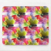 赤いデザインの質黄色い水彩画 マウスパッド (正面)