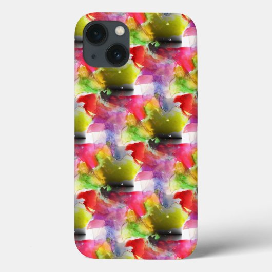 赤いデザインの質黄色い水彩画 Case-Mate iPhoneケース (裏面)