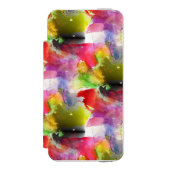 赤いデザインの質黄色い水彩画 INCIPIO iPhoneウォレットケース (フォリオ 正面)