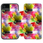 赤いデザインの質黄色い水彩画 INCIPIO iPhoneウォレットケース (フォリオ Open)