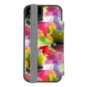 赤いデザインの質黄色い水彩画 INCIPIO iPhoneウォレットケース (フォリオ裏面)