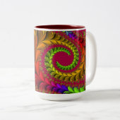 赤いデザインパターンマグ ツートーンマグカップ (正面右)