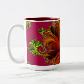 赤いデザインパターンマグ ツートーンマグカップ (左)