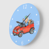 赤いトイカーの男の子 – 壁時計 (傾斜)