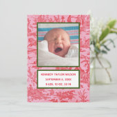 赤いトイルの誕生のお知らせカード 案内状 (スタンド正面)