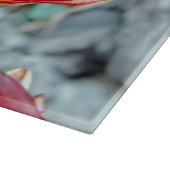 赤いトウガラユリ花、カナダ写真 カッティングボード (角)