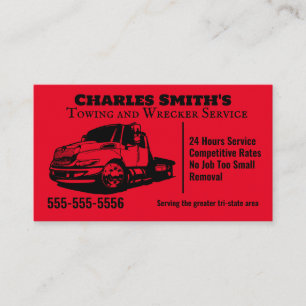 赤いトウトラックレッカーの名刺 名刺