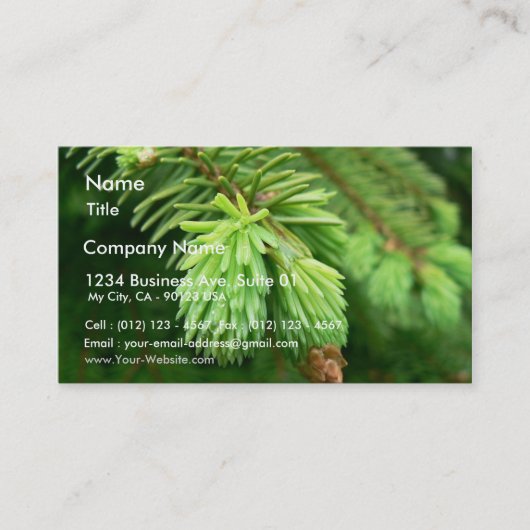 赤いトウヒの芽 名刺 (正面)