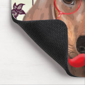 赤いトップハット付きダシュント マウスパッド (コーナー)