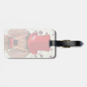 赤いトップハット付きダシュント ラゲッジタグ (裏面横)