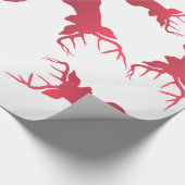 赤いトナカイのクリスマスの休日パターン ラッピングペーパー (角)