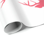 赤いトナカイのクリスマスの休日パターン ラッピングペーパー (ロールコーナー)