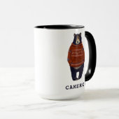 赤いトナカイのセーターくまは|あなたの名前を加えます マグカップ (正面右)