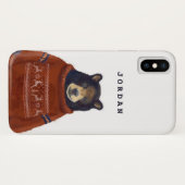 赤いトナカイのセーターくまは|あなたの名前を加えます Case-Mate iPhoneケース (裏面(横))