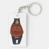 赤いトナカイのセーターくま キーホルダー (裏面)