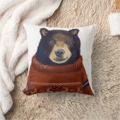 赤いトナカイのセーターくま クッション (ブランケット)