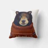 赤いトナカイのセーターくま クッション (裏面)